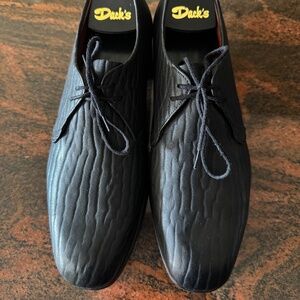Vtg Dack's Black “Baffin Seal” Leather Derby, Men's 10.5 D, Made in Canada, EUC